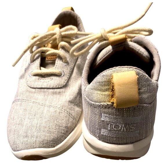 Toms Womens Grey Lace-Up Casual Shoes Size 5.5 Textured Fabric Comfortable Every - Picture 3 of 6